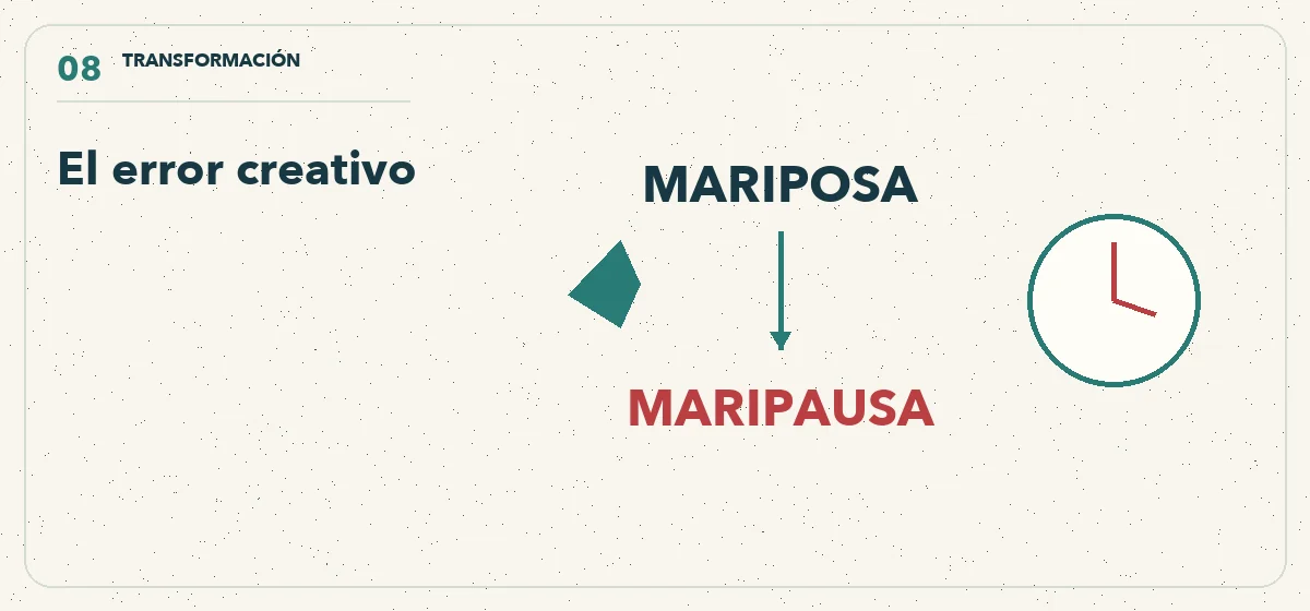 mariposa convertida en maripausa junto a un reloj